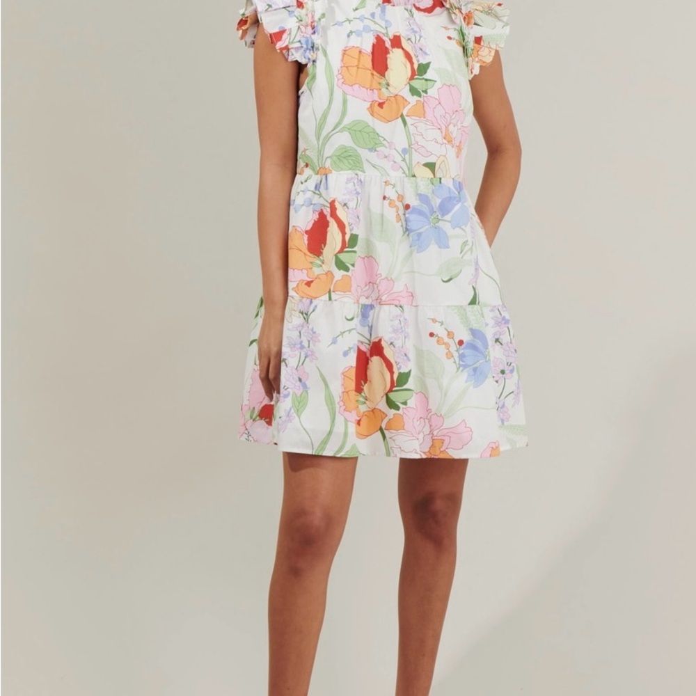 Floral Ruffle Sleeve Dress - Picture 2 of 6